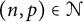 left parenthesis n comma p right parenthesis element of script upper N