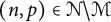 left parenthesis n comma p right parenthesis element of script upper N minus script upper M