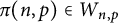 pi left parenthesis n comma p right parenthesis element of upper W Subscript n comma p