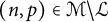 left parenthesis n comma p right parenthesis element of script upper M minus script upper L
