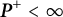 bold italic upper P Superscript plus Baseline less than infinity