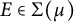 upper E element of normal upper Sigma left parenthesis mu right parenthesis
