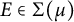 upper E element of normal upper Sigma left parenthesis mu right parenthesis