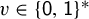 v element of left brace sans serif 0 comma sans serif 1 right brace Superscript asterisk
