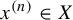 x Superscript left parenthesis n right parenthesis Baseline element of upper X
