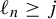 script l Subscript n Baseline greater than or equals j