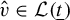 ModifyingAbove v With caret element of script upper L left parenthesis t underbar right parenthesis