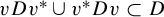 v upper D v Superscript asterisk Baseline union v Superscript asterisk Baseline upper D v subset of upper D