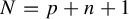 upper N equals p plus n plus 1