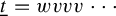 t underbar equals w v v v midline horizontal ellipsis