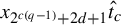 x Subscript 2 Sub Superscript c left parenthesis q minus 1 right parenthesis Subscript plus 2 d plus 1 Baseline ModifyingAbove t With caret Subscript c