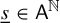 s underbar element of sans serif upper A Superscript double struck upper N