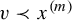 v precedes x Superscript left parenthesis m right parenthesis