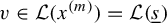v element of script upper L left parenthesis x Superscript left parenthesis m right parenthesis Baseline right parenthesis equals script upper L left parenthesis s underbar right parenthesis