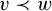 v precedes w
