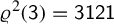 rho squared left parenthesis sans serif 3 right parenthesis equals sans serif 3121