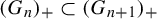 left parenthesis upper G Subscript n Baseline right parenthesis Subscript plus Baseline subset of left parenthesis upper G Subscript n plus 1 Baseline right parenthesis Subscript plus