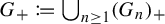 upper G Subscript plus Baseline colon equals q union Underscript n greater than or equals 1 Endscripts left parenthesis upper G Subscript n Baseline right parenthesis Subscript plus