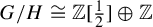 upper G divided by upper H approximately equals double struck upper Z left bracket one half right bracket circled plus double struck upper Z