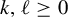 k comma script l greater than or equals 0