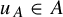 u Subscript upper A Baseline element of upper A