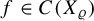 f element of upper C left parenthesis upper X Subscript rho Baseline right parenthesis
