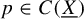 p element of upper C left parenthesis upper X underbar right parenthesis