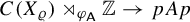 upper C left parenthesis upper X Subscript rho Baseline right parenthesis right normal factor semidirect product Subscript phi Sub Subscript sans serif upper A Baseline double struck upper Z right arrow p upper A p