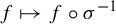 f right arrow from bar f ring sigma Superscript negative 1