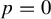 p equals 0