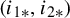 left parenthesis i Subscript 1 asterisk Baseline comma i Subscript 2 asterisk Baseline right parenthesis