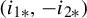 left parenthesis i Subscript 1 asterisk Baseline comma minus i Subscript 2 asterisk Baseline right parenthesis
