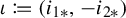 iota colon equals q left parenthesis i Subscript 1 asterisk Baseline comma minus i Subscript 2 asterisk Baseline right parenthesis