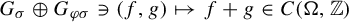 upper G Subscript sigma Baseline circled plus upper G Subscript phi sigma Baseline contains as member left parenthesis f comma g right parenthesis right arrow from bar f plus g element of upper C left parenthesis normal upper Omega comma double struck upper Z right parenthesis