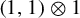 left parenthesis 1 comma 1 right parenthesis circled times 1
