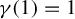 gamma left parenthesis 1 right parenthesis equals 1