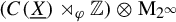 left parenthesis upper C left parenthesis upper X underbar right parenthesis right normal factor semidirect product Subscript phi Baseline double struck upper Z right parenthesis circled times normal upper M Subscript 2 Sub Superscript infinity