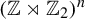 left parenthesis double struck upper Z right normal factor semidirect product double struck upper Z 2 right parenthesis Superscript n