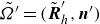 upper Omega overtilde prime equals left parenthesis bold italic upper R overtilde prime Subscript h Baseline comma bold italic n Superscript prime Baseline right parenthesis