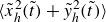left angle bracket ModifyingAbove x With tilde Subscript h Superscript 2 Baseline left parenthesis t overtilde right parenthesis plus ModifyingAbove y With tilde Subscript h Superscript 2 Baseline left parenthesis t overtilde right parenthesis right angle bracket