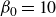 beta 0 equals 10