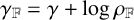 gamma Subscript double struck upper F Baseline equals gamma plus log rho Subscript double struck upper F
