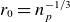 r 0 equals n Subscript p Superscript negative 1 divided by 3