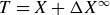 upper T equals upper X plus normal upper Delta upper X Superscript normal infinity