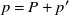 p equals upper P plus p prime
