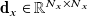 bold d Subscript x Baseline element of double struck upper R Superscript upper N Super Subscript x Superscript times upper N Super Subscript x