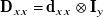 bold upper D Subscript x x Baseline equals bold d Subscript x x Baseline circled times bold upper I Subscript y