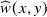ModifyingAbove w With caret left parenthesis x comma y right parenthesis
