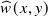 ModifyingAbove w With caret left parenthesis x comma y right parenthesis