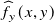 ModifyingAbove f With caret Subscript y Baseline left parenthesis x comma y right parenthesis